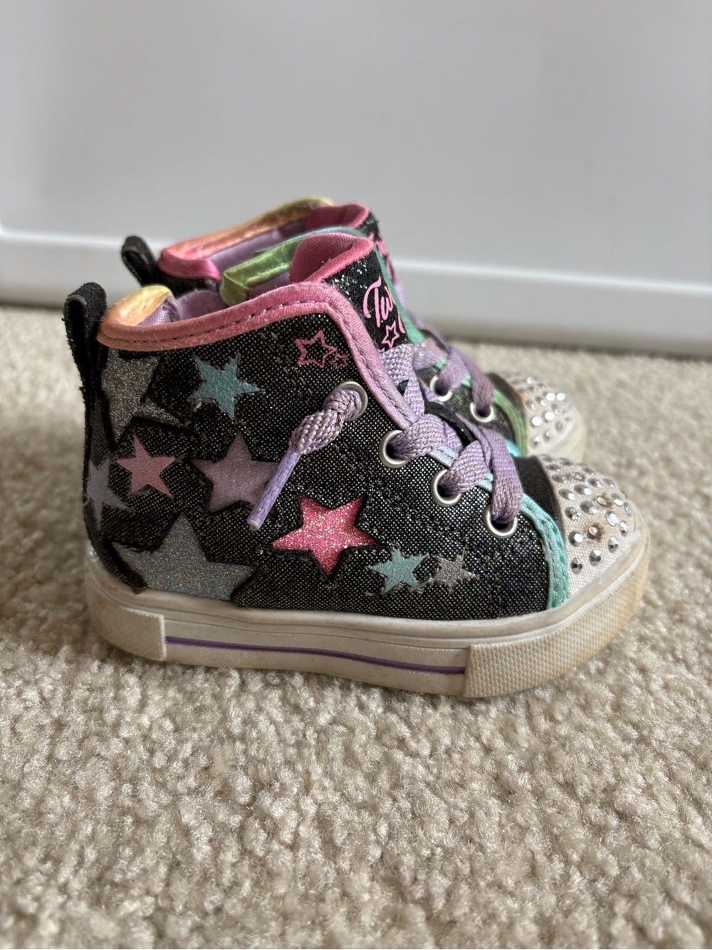 Skechers Toddler High-Top Sneakers with Multicolor Stars